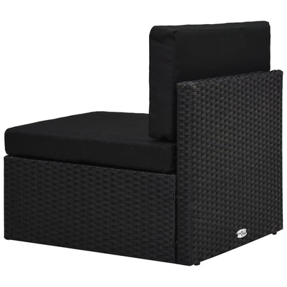 Set Divani da Giardino 4 pz in Polyrattan Nero