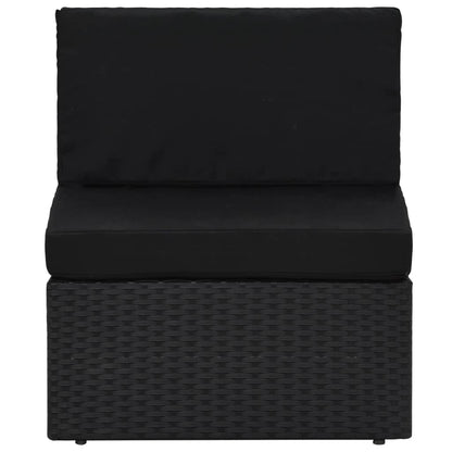 Set Divani da Giardino 5 pz in Polyrattan Nero