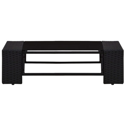 Set Divani da Giardino 10 pz in Polyrattan Nero