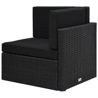 Set Divani da Giardino 9 pz in Polyrattan Nero