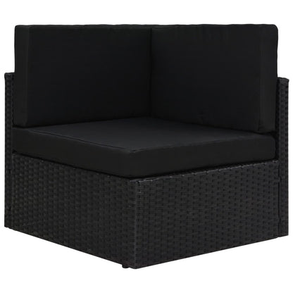 Set Divani da Giardino 9 pz in Polyrattan Nero