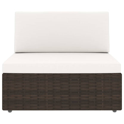 Set Divani da Giardino 8 pz in Polyrattan Marrone