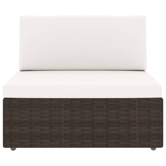 Set Divani da Giardino 8 pz in Polyrattan Marrone