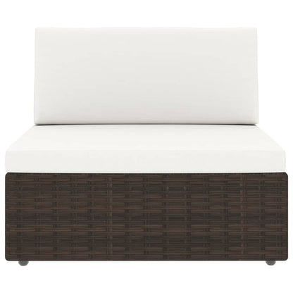 Set Divani da Giardino 10 pz in Polyrattan Marrone