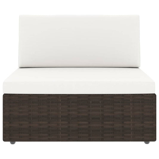 Set Divani da Giardino 10 pz in Polyrattan Marrone