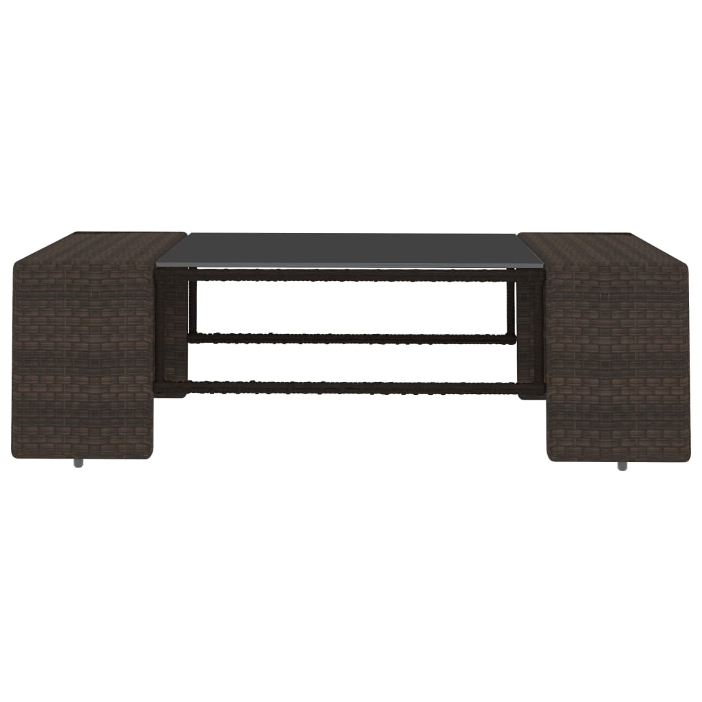 Set Divani da Giardino 10 pz in Polyrattan Marrone
