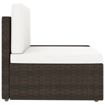 Set Divani da Giardino 10 pz in Polyrattan Marrone