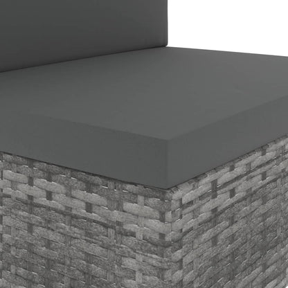 Set Divani da Giardino 8 pz in Polyrattan Grigio