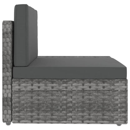 Set Divani da Giardino 8 pz in Polyrattan Grigio