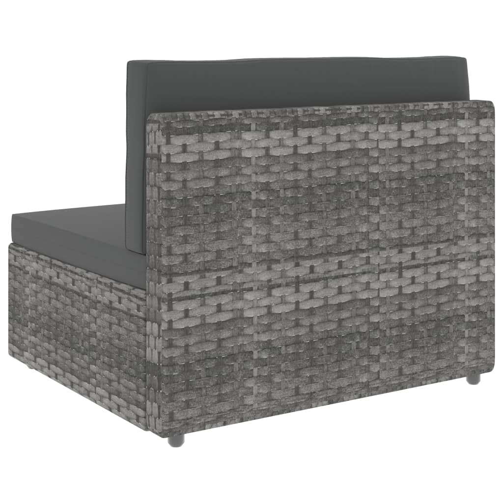 Set Divani da Giardino 8 pz in Polyrattan Grigio