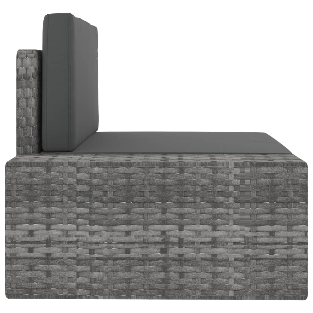 Set Divani da Giardino 10 pz in Polyrattan Grigio