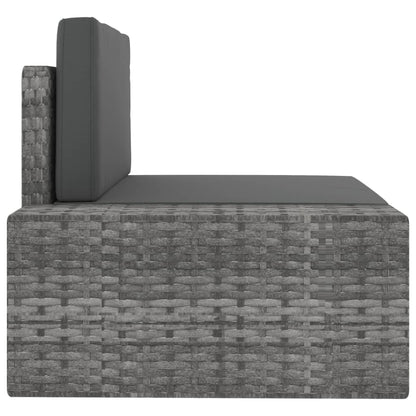 Set Divani da Giardino 10 pz in Polyrattan Grigio