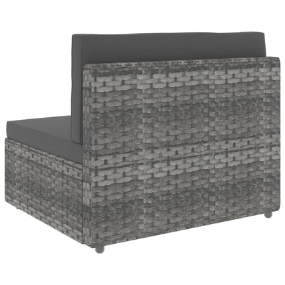 Set Divani da Giardino 9 pz in Polyrattan Grigio