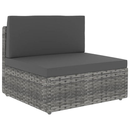 Set Divani da Giardino 9 pz in Polyrattan Grigio
