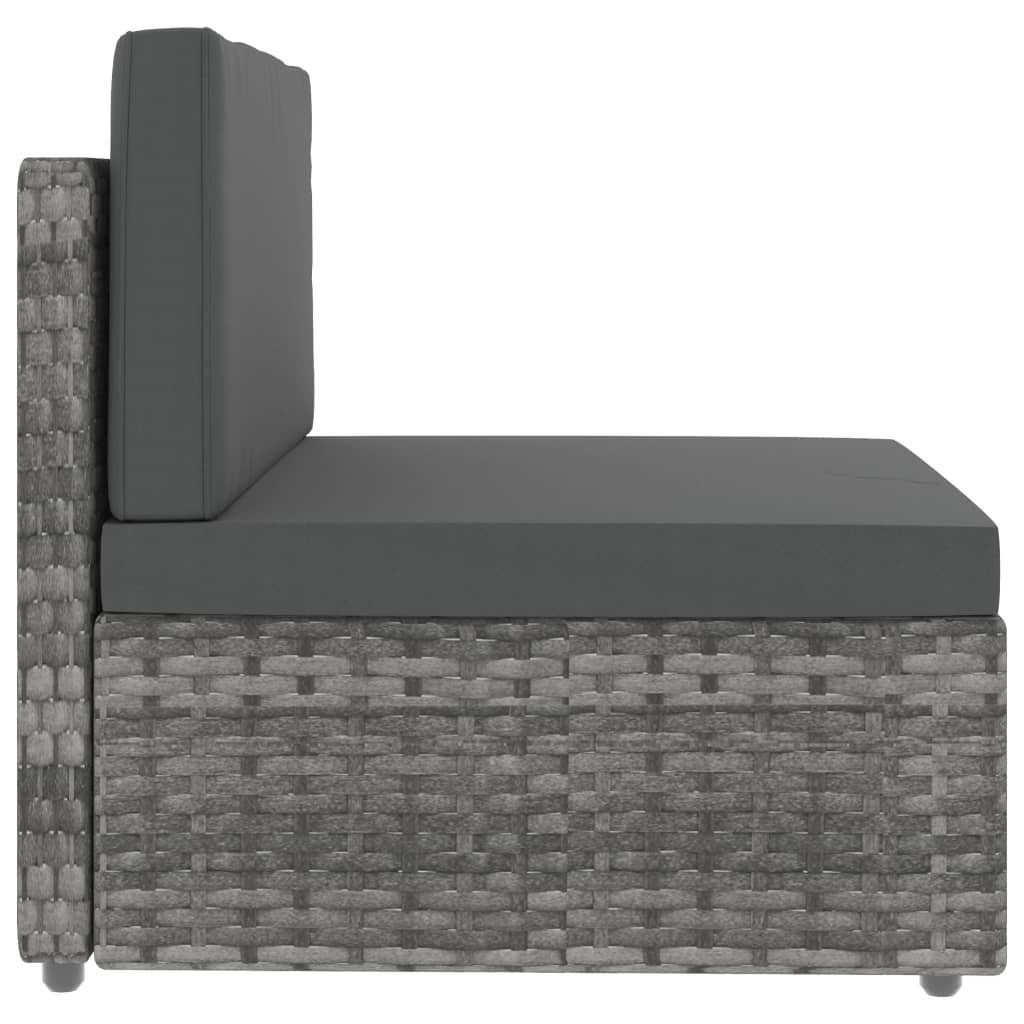 Set Divani da Giardino 9 pz in Polyrattan Grigio
