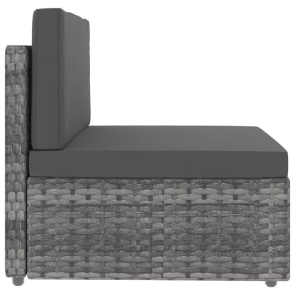 Set Divani da Giardino 9 pz in Polyrattan Grigio