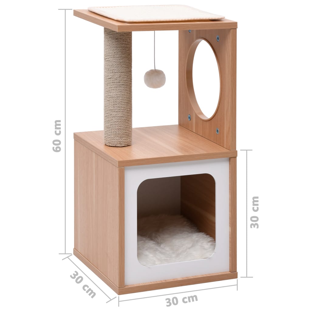 Albero per Gatti con Tappeto Tiragraffi in Sisal 60 cm | homemem39