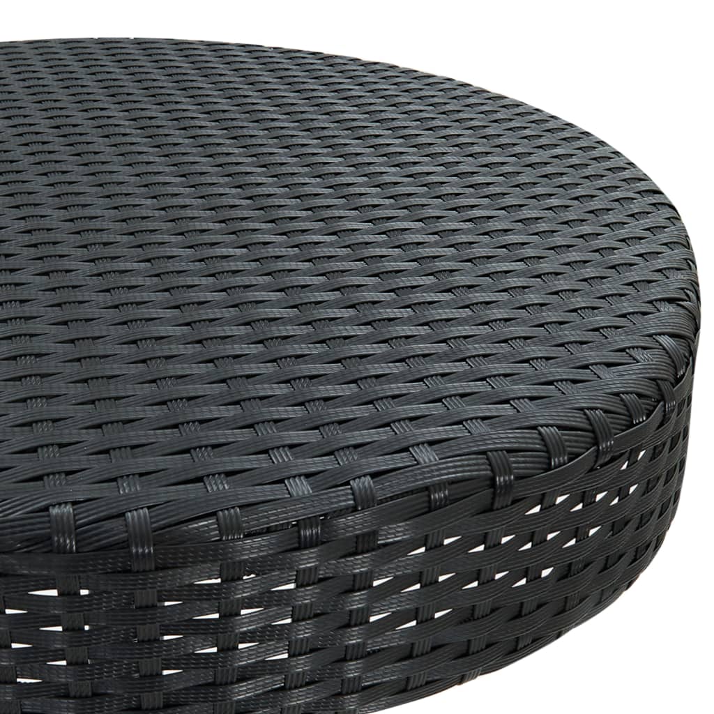 Tavolo da Giardino Nero 60,5x106 cm in Polyrattan - homemem39