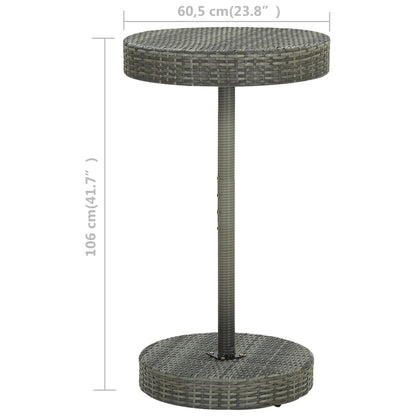Tavolo da Giardino Grigio 60,5x106 cm in Polyrattan | homemem39