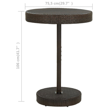 Tavolo da Giardino Marrone 75,5x106 cm in Polyrattan | homemem39