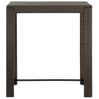 Brown Garden Bar Table 100x60.5x110.5 cm Polyrattan