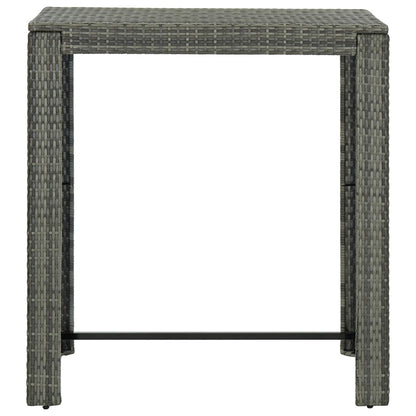 Tavolo da Bar da Giardino Grigio 100x60,5x110,5 cm Polyrattan