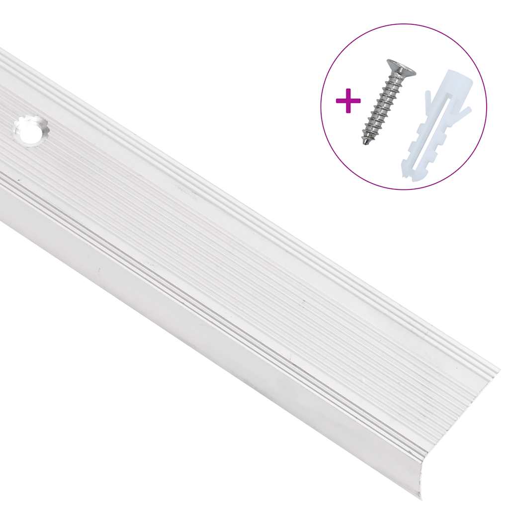 Profili a L per Gradini 15 pz in Alluminio 90 cm Argento | homemem39