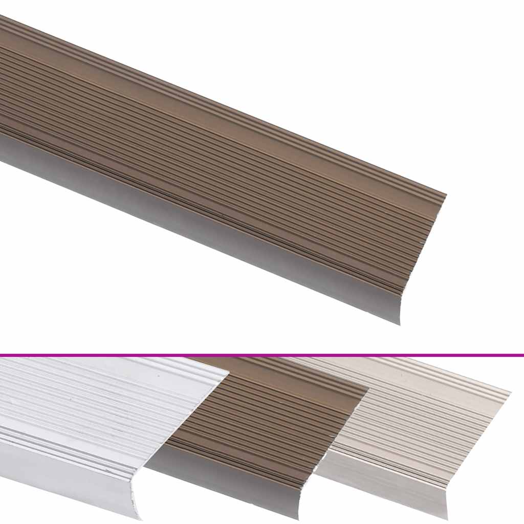 Profili a L per Gradini 5 pz in Alluminio 90 cm Marrone | homemem39