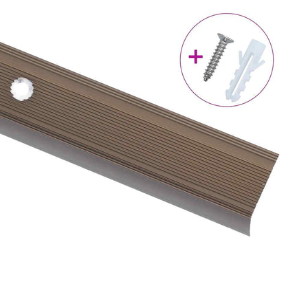 Profili a L per Gradini 5 pz in Alluminio 90 cm Marrone | homemem39
