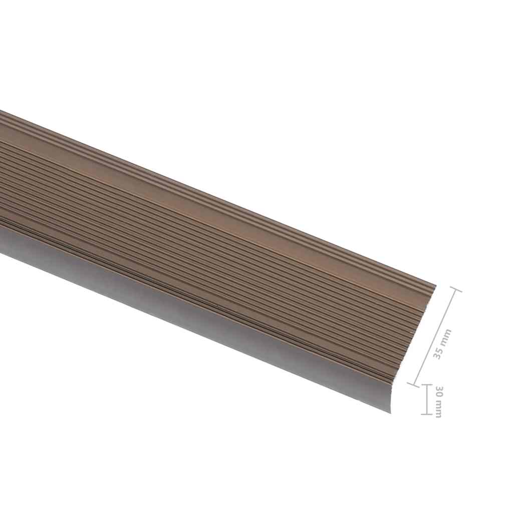 Profili a L per Gradini 15 pz in Alluminio 90 cm Marrone | homemem39