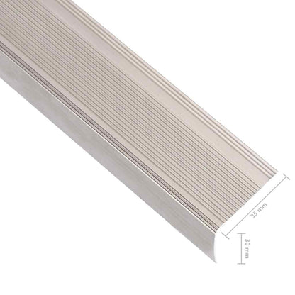 Profili a L per Gradini 5 pz in Alluminio 90 cm Champagne | homemem39