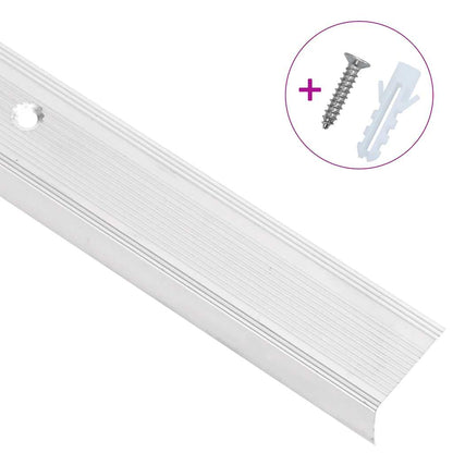 Profili a L per Gradini 5 pz in Alluminio 100 cm Argento | homemem39