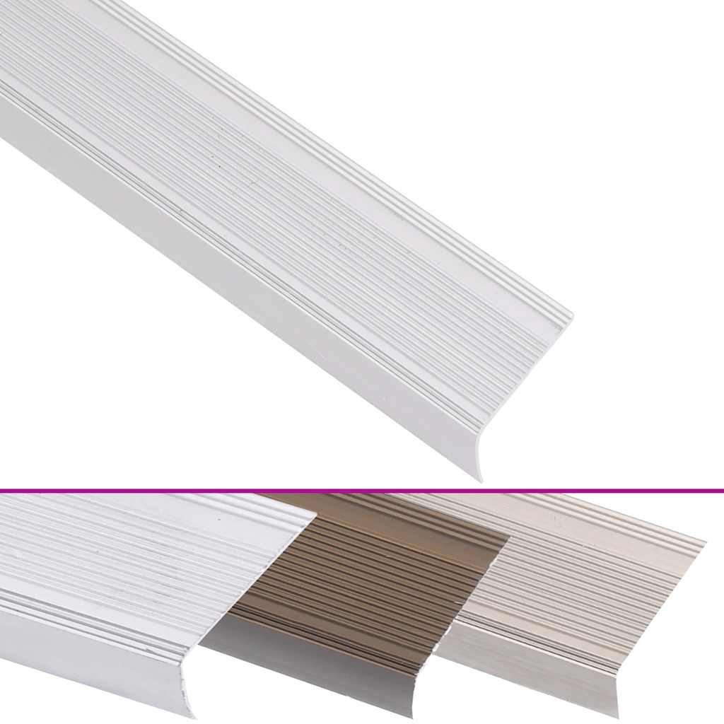 Profili a L per Gradini 5 pz in Alluminio 100 cm Argento | homemem39