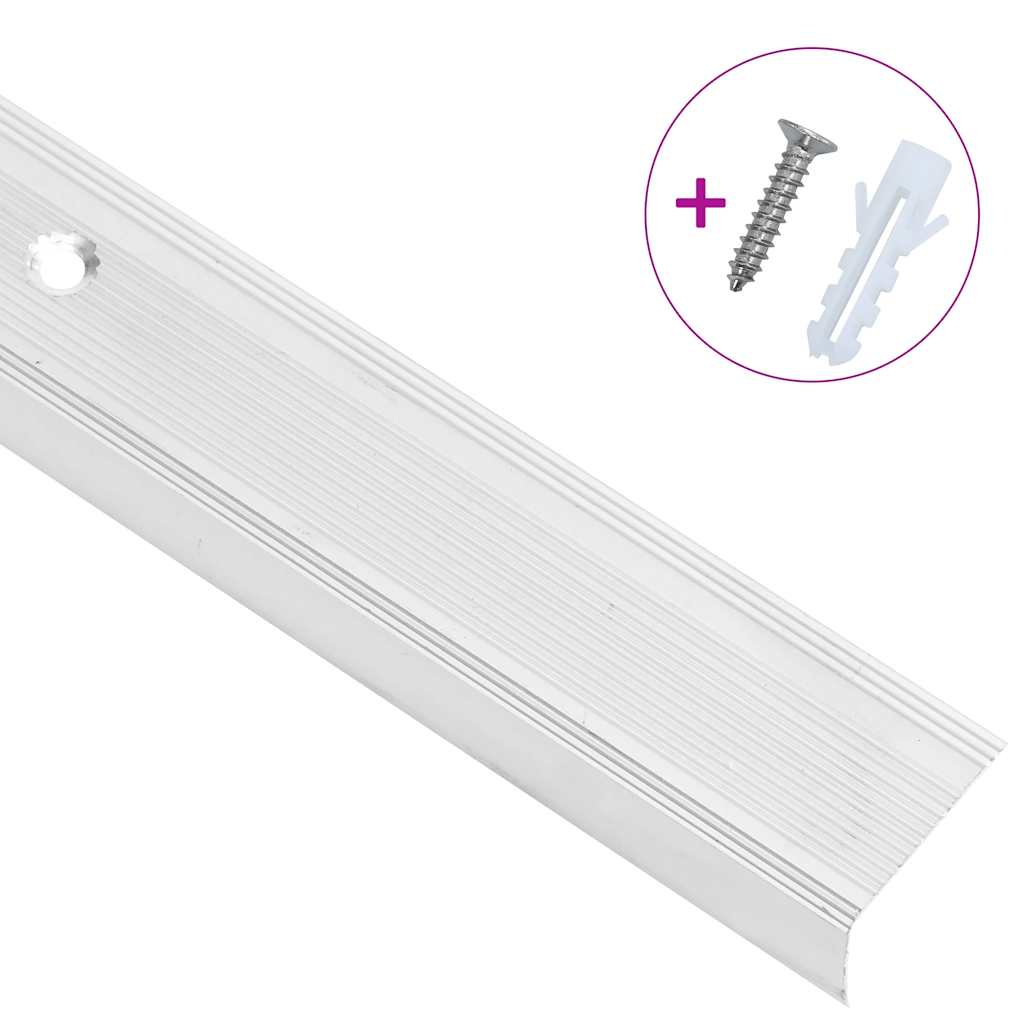 Profili a L per Gradini 15 pz in Alluminio 100 cm Argento | homemem39