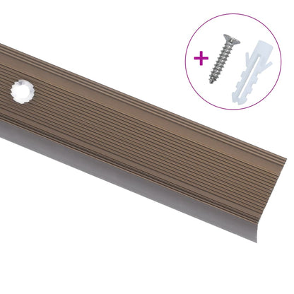 Profili a L per Gradini 5 pz in Alluminio 100 cm Marrone | homemem39
