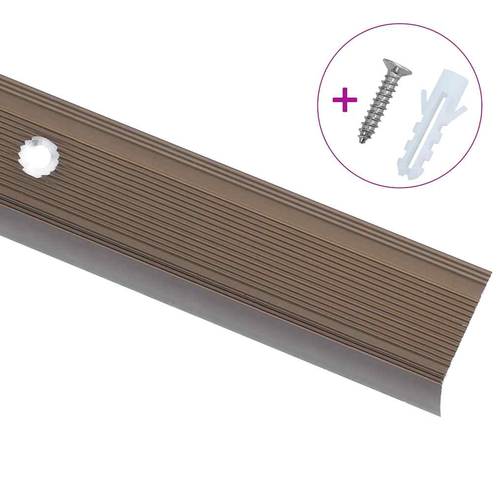 Profili a L per Gradini 15 pz in Alluminio 100 cm Marrone | homemem39