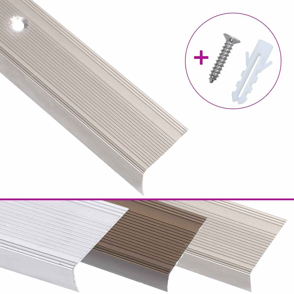 Profili a L per Gradini 15 pz in Alluminio 100 cm Champagne | homemem39