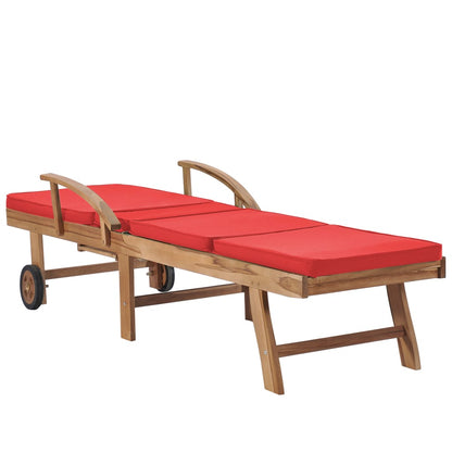 Lettini Prendisole con Cuscini 2 pz in Legno di Teak Rosso - homemem39