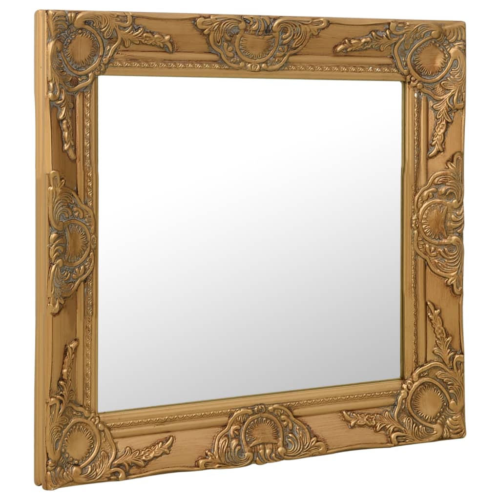 Specchio da Parete Stile Barocco 50x50 cm Oro - homemem39