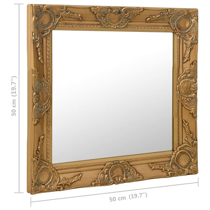 Specchio da Parete Stile Barocco 50x50 cm Oro - homemem39