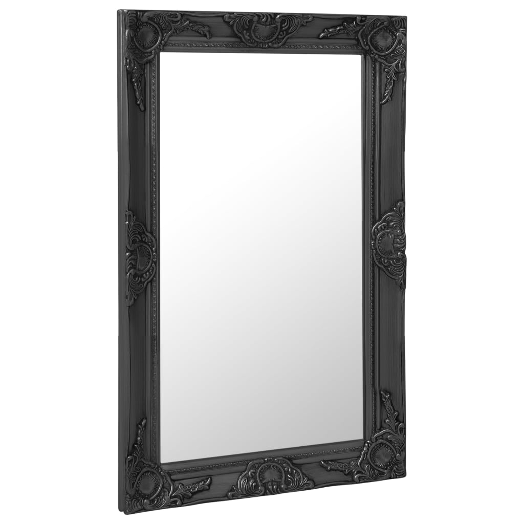 Specchio da Parete Stile Barocco 50x80 cm Nero - homemem39