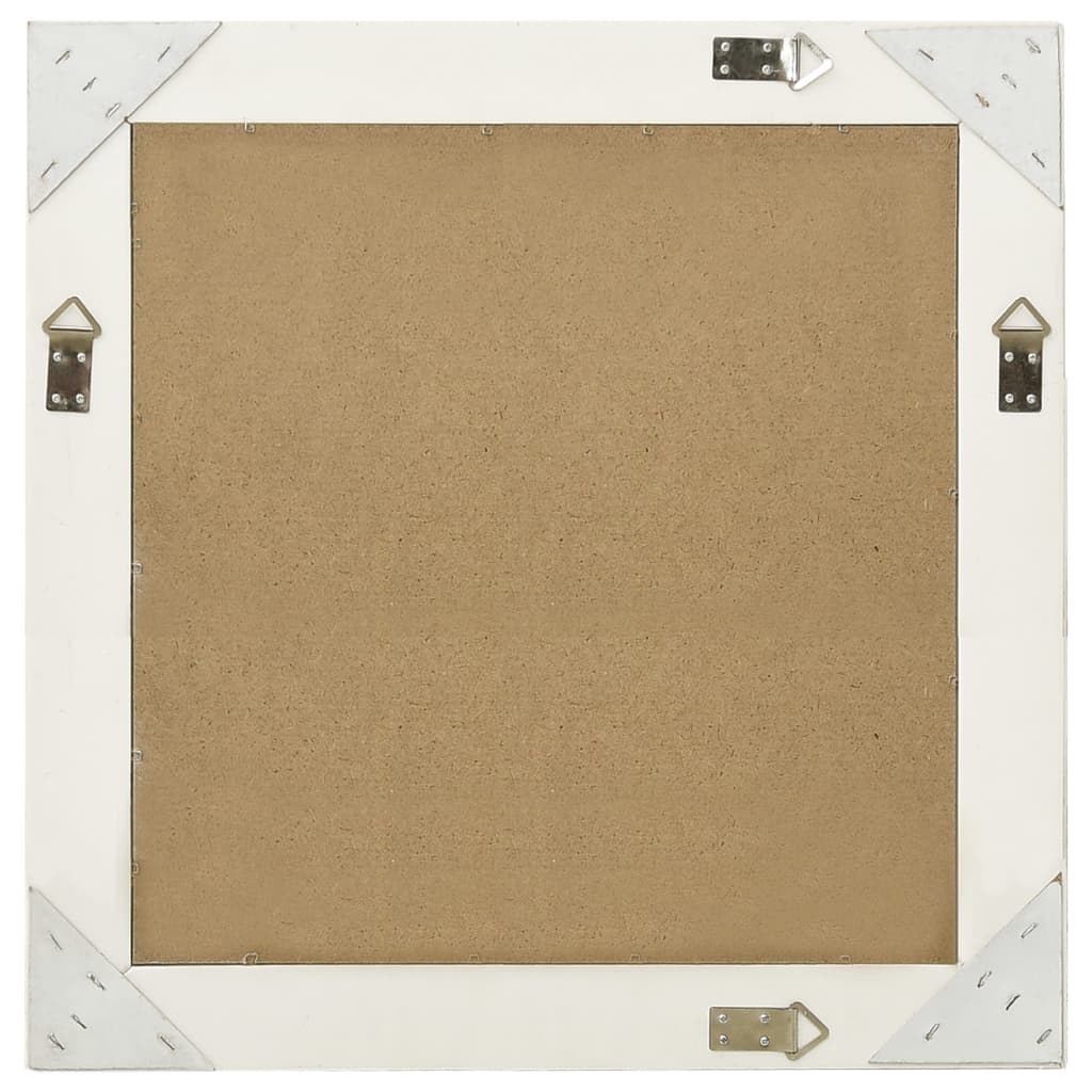 Specchio da Parete Stile Barocco 60x60 cm Bianco - homemem39