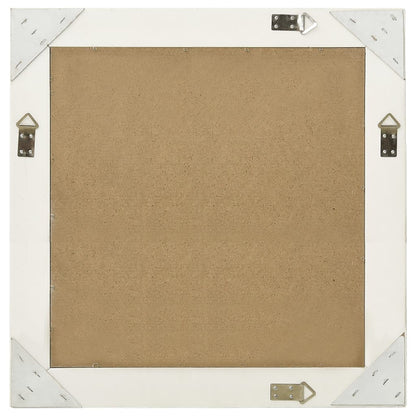 Specchio da Parete Stile Barocco 60x60 cm Bianco - homemem39