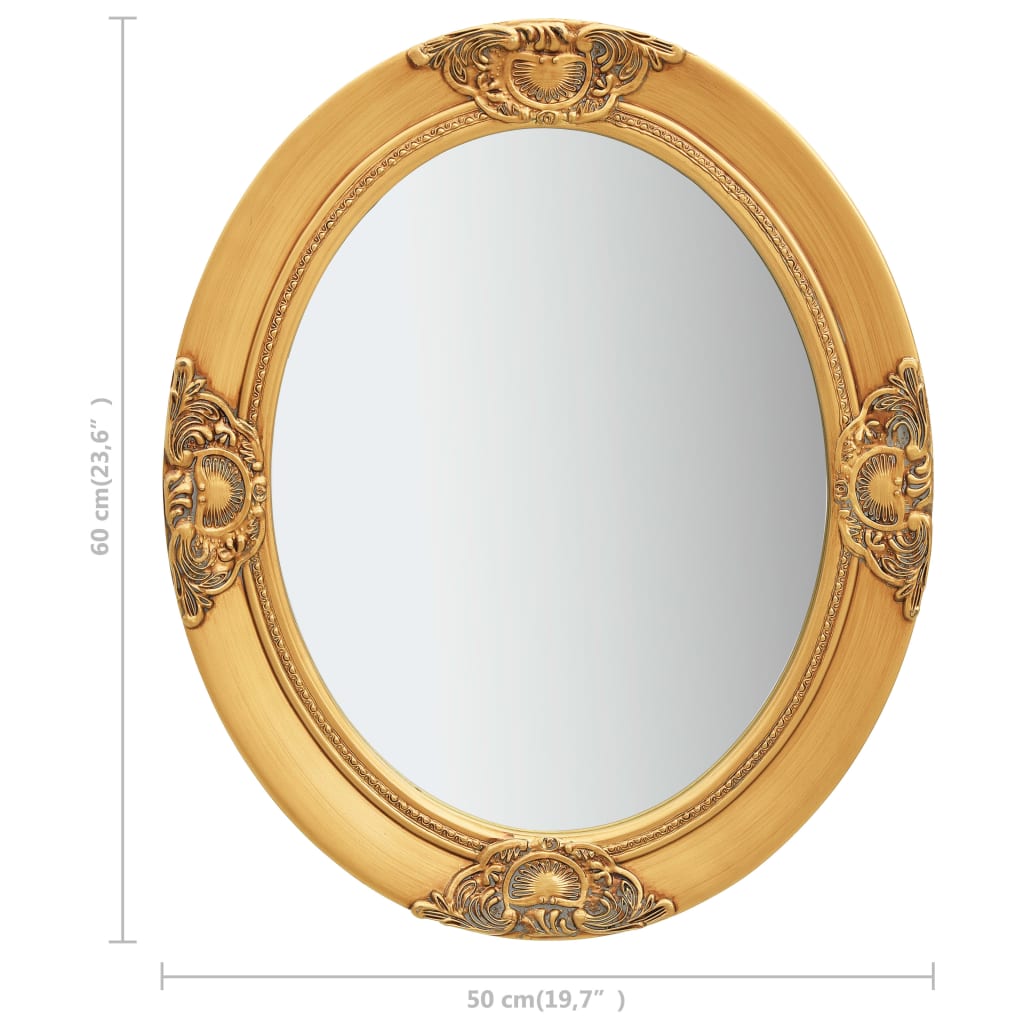 Specchio da Parete Stile Barocco 50x60 cm Oro | homemem39