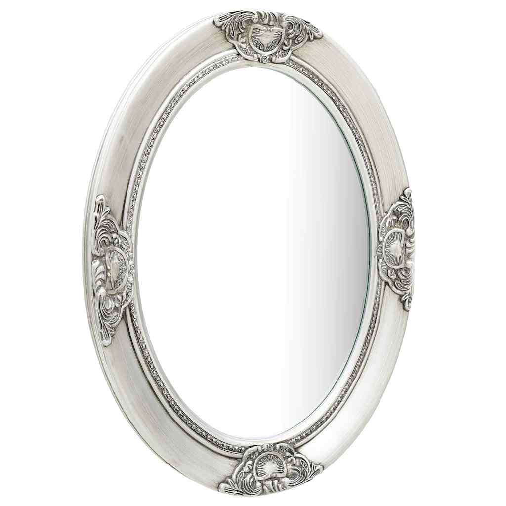 Specchio da Parete Stile Barocco 50x70 cm Argento | homemem39