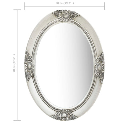 Specchio da Parete Stile Barocco 50x70 cm Argento | homemem39