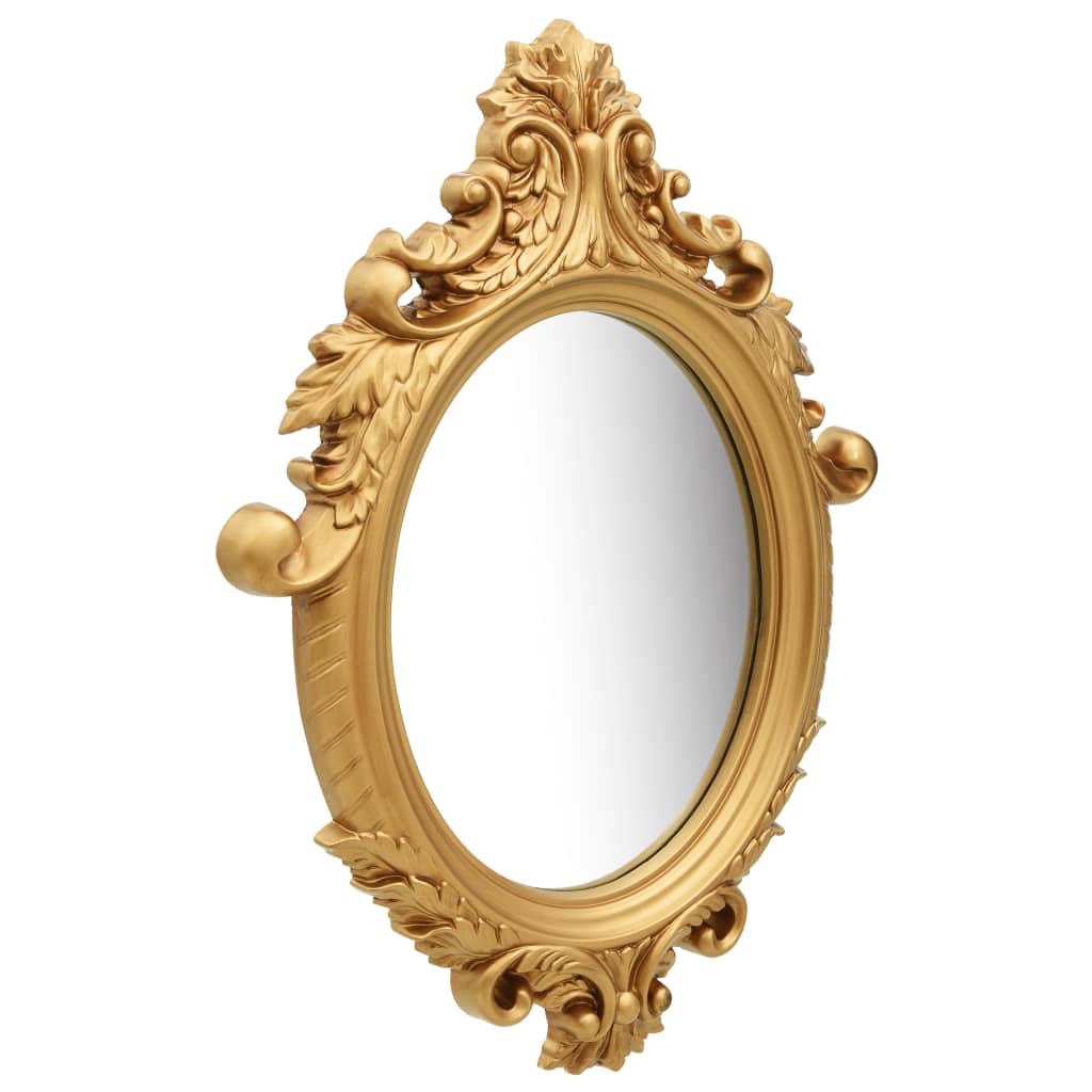 Specchio da Parete Stile Castello 56x76 cm Oro | homemem39