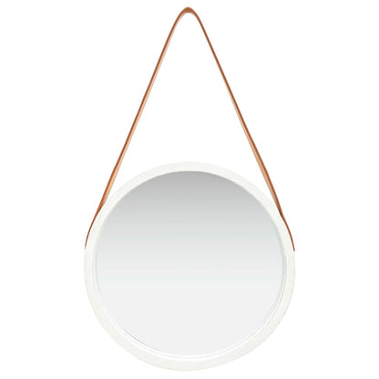 Specchio da Parete con Cinghia 40 cm Bianco | homemem39