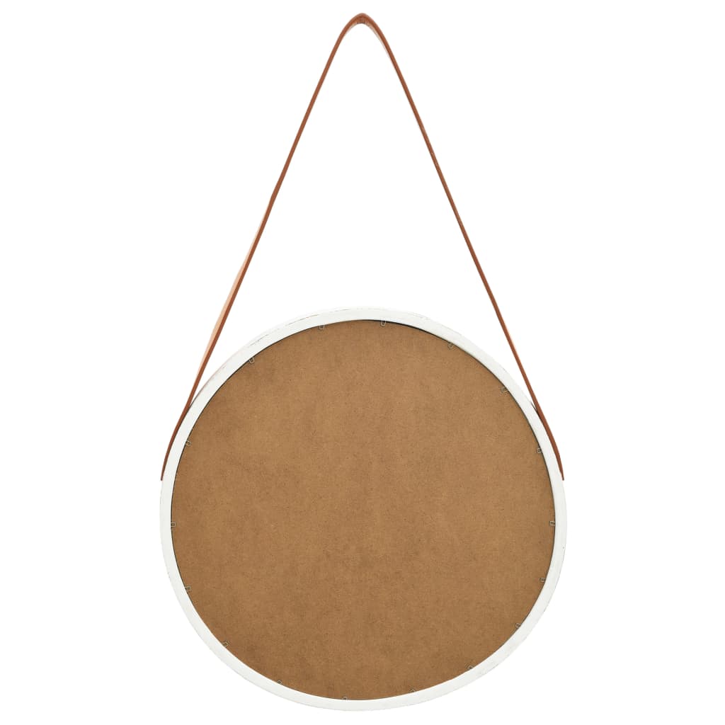 Specchio da Parete con Cinghia 40 cm Bianco | homemem39