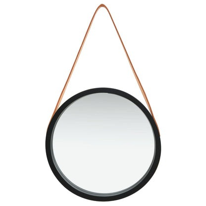 Specchio da Parete con Cinghia 40 cm Nero | homemem39